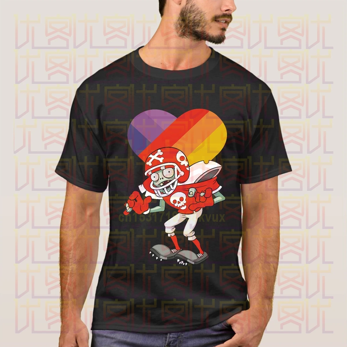 Likee App футболка с черепом и сердцем популярная круглым вырезом 100% хлопковые