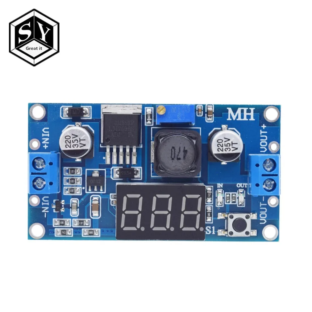 1 шт. Great IT LM2596 LM2596S силовой модуль+ светодиодный вольтметр DC-DC Регулируемый понижающий модуль питания с цифровым дисплеем - Цвет: LM2596 LED