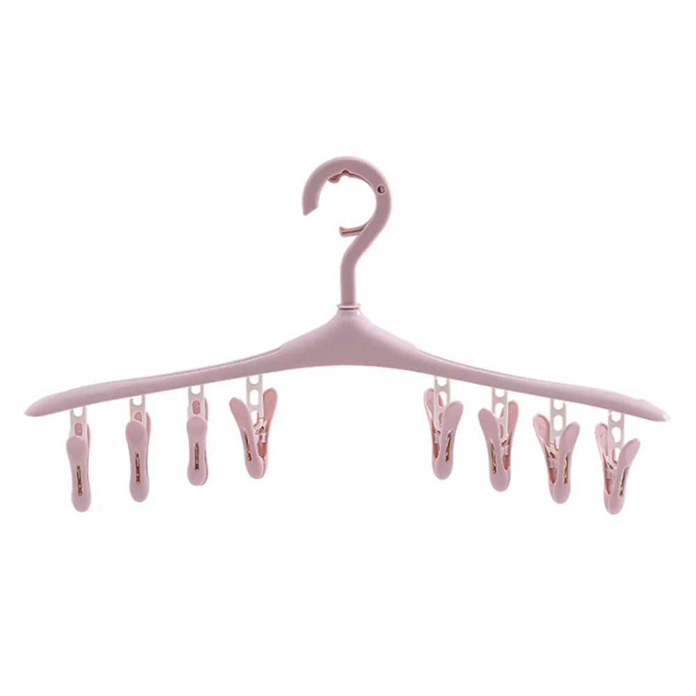 Multi-function 8 clip drying rack multifunctional windproof rotatable plastic baby underwear socks clip hanger household items