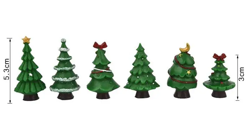 7 штук в лоте Рождественская елка Санта Клаус Снеговики миниатюрный Террариум аксессуары Подарочная коробка Волшебные садовые фигурки Кукольный дом Декор