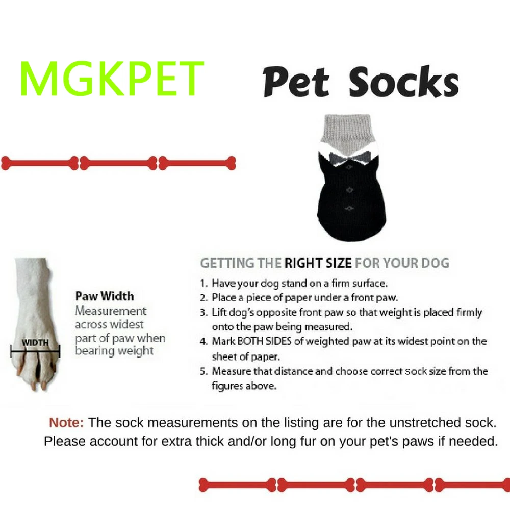 Anti-Slip Knit Dog Socks&Cat Socks with Rubber Reinforcement Anti-Slip Knit Dog Paw Protector&Cat Paw Protector for Indoor Wear