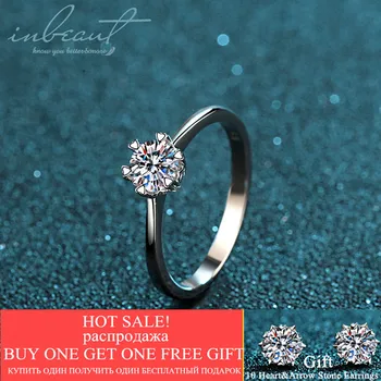 

Excellent Cut VVS1 Diamond D Color 0.5 ct Moissanite Ring 925 Sterling Silver Pass Diamond Test 10 Heart&Arrow Solitair Ring