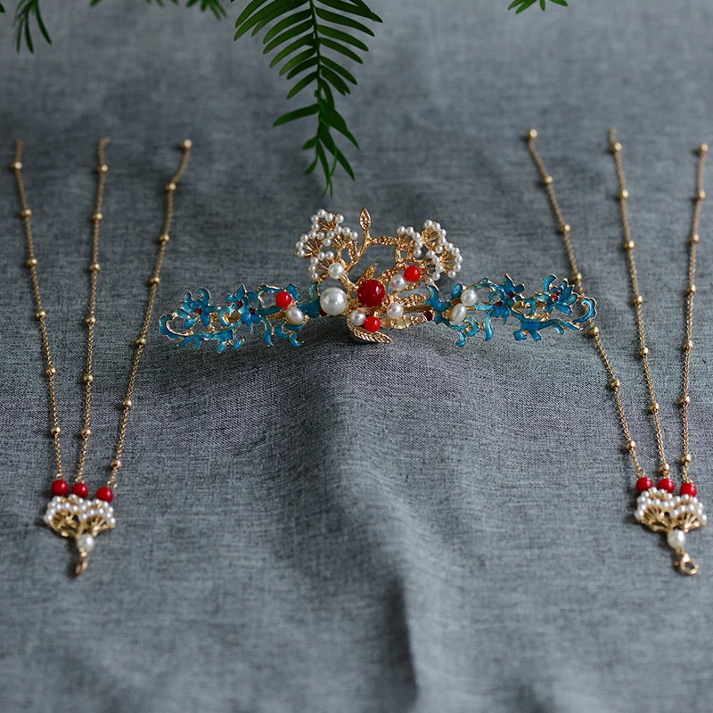 Антикварные заколки для волос Kanzashi в китайском стиле ручная работа кисточка Корона шпилька, которая сотрясается при ходьбе шпилька Hanfu головной убор аксессуары украшения