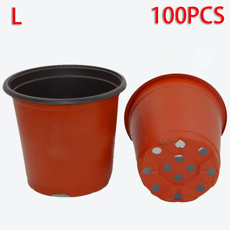 100Pcs Flower Plant Plastic Nursery Pot Seed Starting Pots Flowerpot Reusable Mini Metal Barrel Succulent | Дом и сад