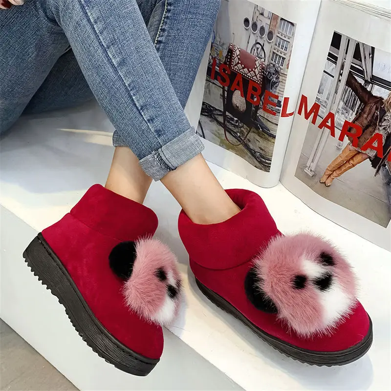 

Autumn & Winter Cotton Slippers Women's Thick Bottomed Cover Heel Indoors And Outdoors Household for plus Velvet Shoes Anti-slip
