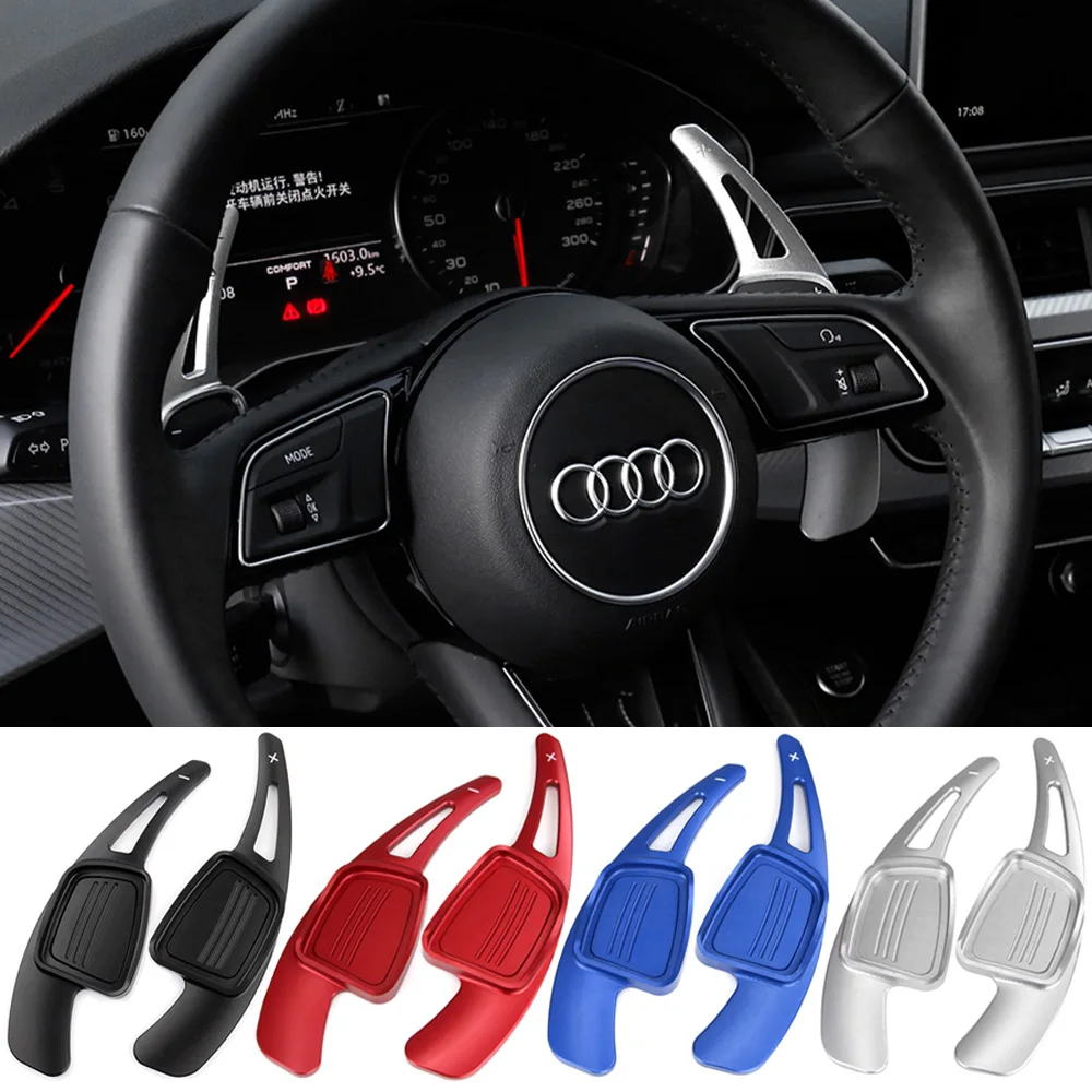 Shift Paddles For Audi Sline Quattro RS Q3 Q5 Q7 S3 S5 SQ5 SQ7 R8 A3 A4 A5 A6 A7 S4 TT TTS Car Steering Wheel Extend DSG Sticker steering wheel paddle extension