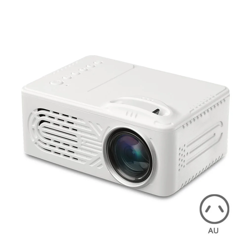White AU HD 1080P светодиодный мини-проектор портативный 3D домашний кинотеатр AV USB встроенный динамик VH99 - Цвет: White AU