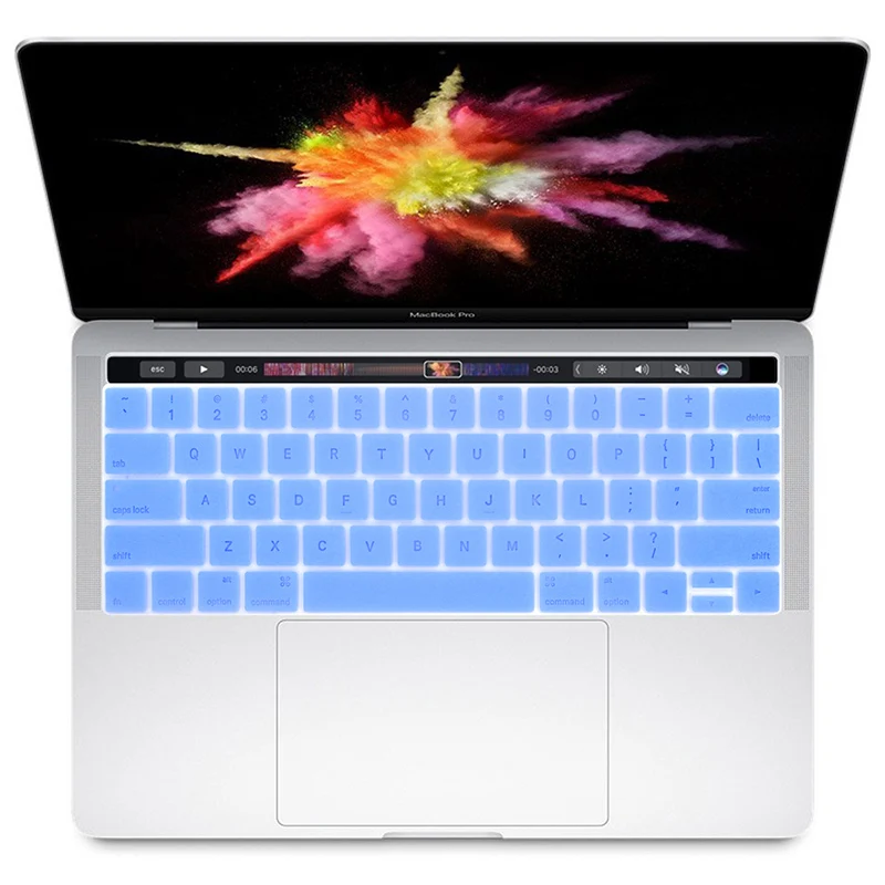 Quiet blue HRH выдалбливают стиль силиконовая клавиатура с подсветкой кожи для Macbook Pro 13,3 A1706 A1989 A2159 Pro 15,4 дюймов A1707 A1990 сенсорная панель - Цвет: Quiet blue