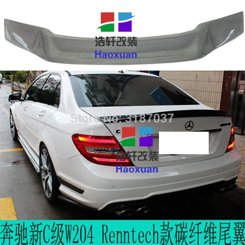 Для Benz W204 C300 C180 C220 2007 - 2013 4 Двери Седан C Класс углеродное волокно Задний спойлер