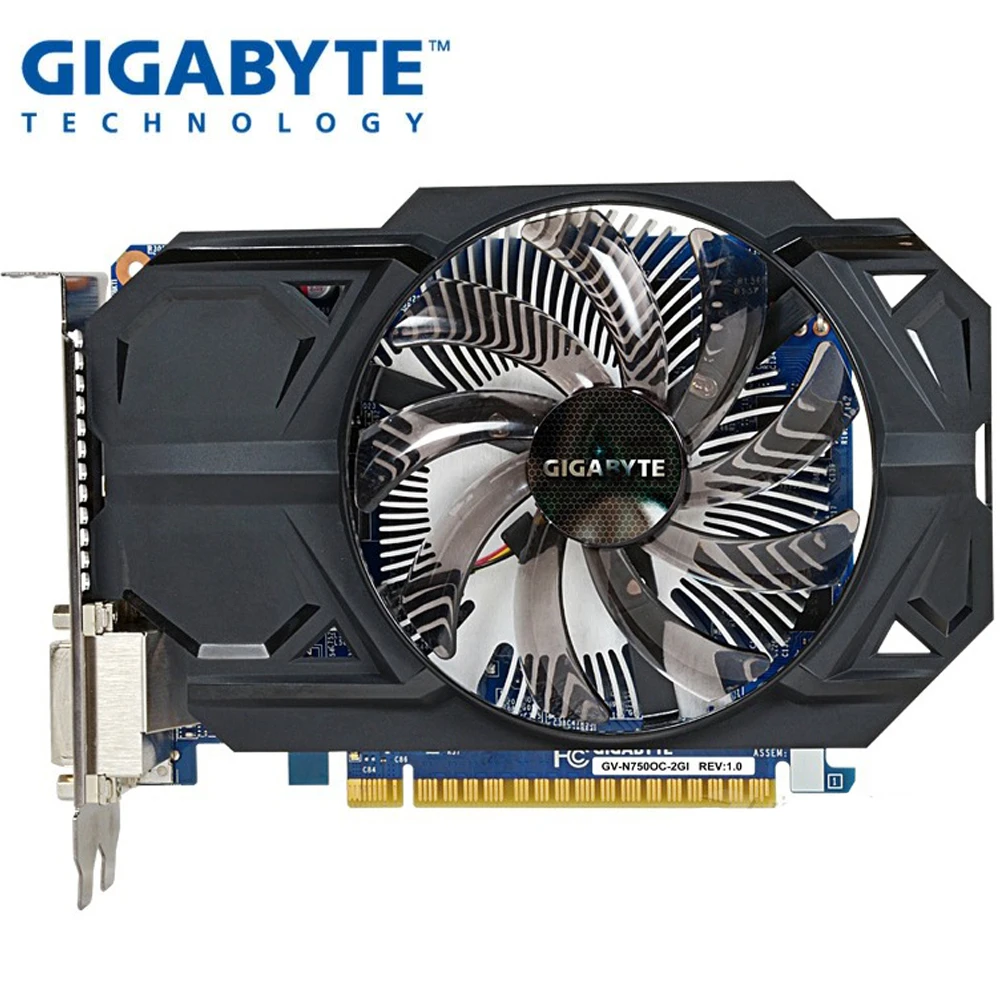 Б/у Видеокарта GIGABYTE GTX 750 2G двойной HDMI DVI короткий размер для ITX чехол компьютера