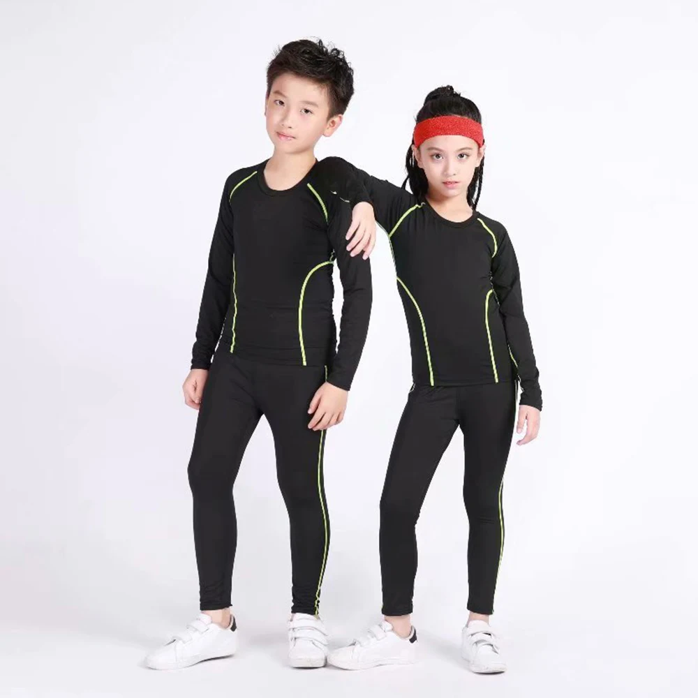 Детский термомеховой компрессионный базовый слой для мальчиков и девочек, футболка, быстросохнущая модная одежда, топы