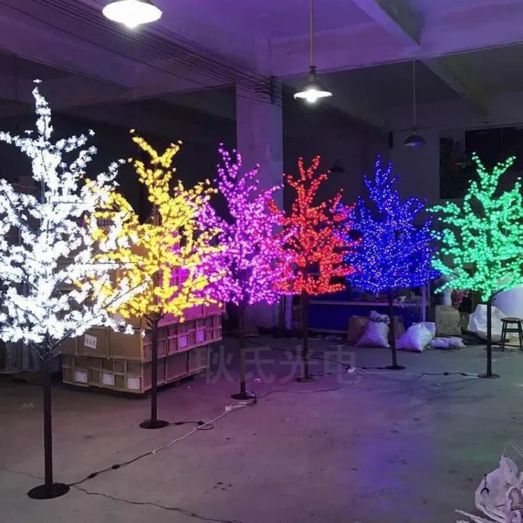Наружное использование Водонепроницаемый Искусственный 1,8 м светодиодный светильник вишневого цвета 864 светодиодный s Рождественская елка свет для украшение для домашнего праздника
