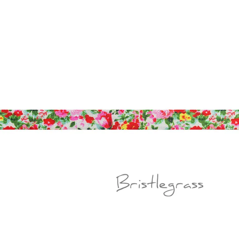 Flower Leaf BRISTLEGRASS 2 ярда 5/" 1,5 см Сова Фламинго цветочный принт враг складной над эластичными повязка из спандекса волос галстук платье с повязкой швейная отделка - Цвет: Flower Leaf