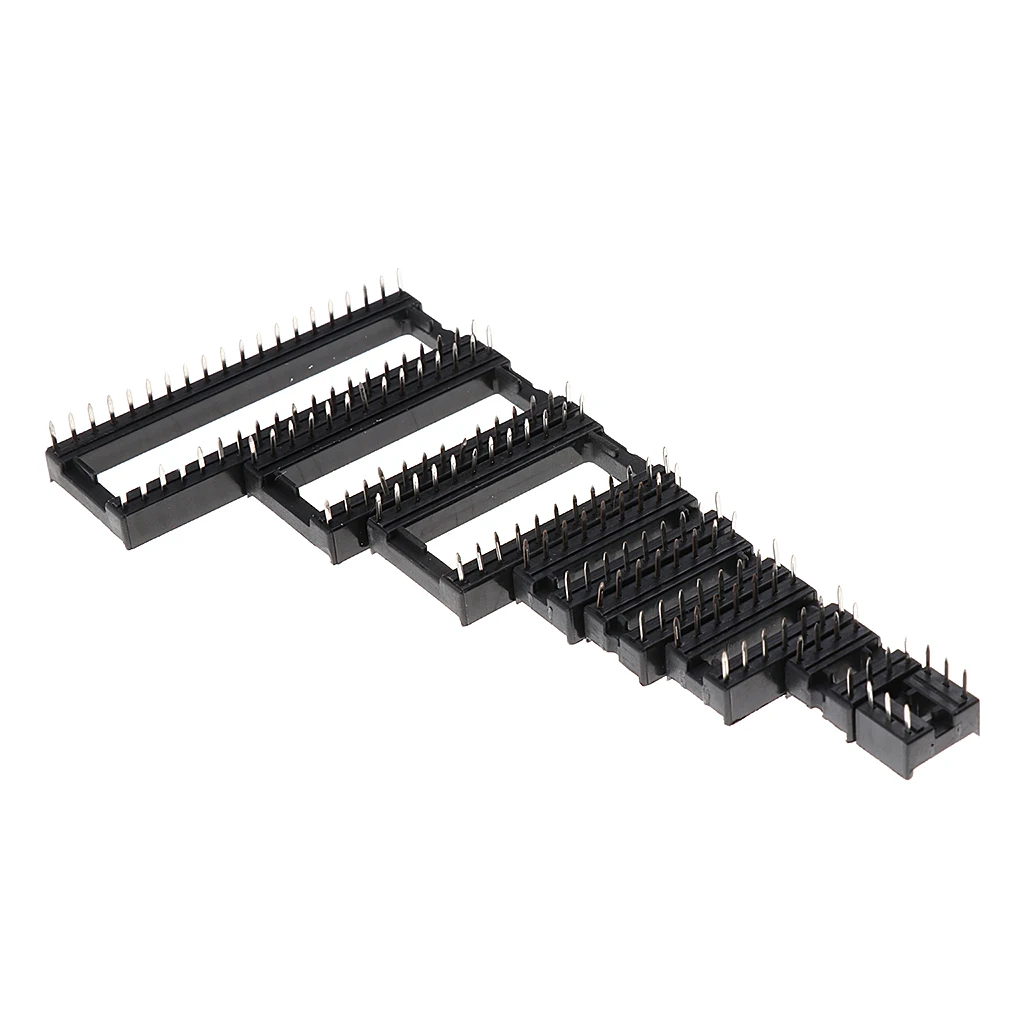 100 Pieces 6Pin 8P 14P 16P 18P 24P 28P 40Pin Circuit IC Header Connector Sockets