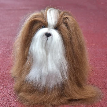 

Dog Model With Hair for Dog Hair Styling Training Pet Dog Grooming Practice Dog Mannequin Display(Brown and white)