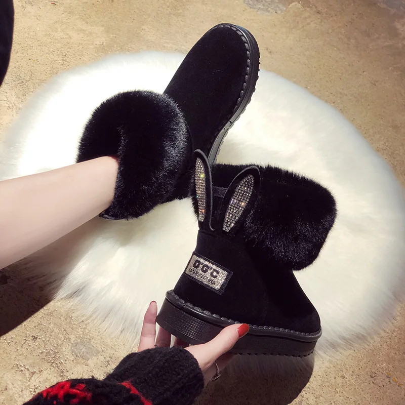 Ботильоны для женщин; женские ботинки из натуральной кожи с натуральным лисьим мехом; брендовая зимняя обувь; теплые черные повседневные женские зимние ботинки с круглым носком