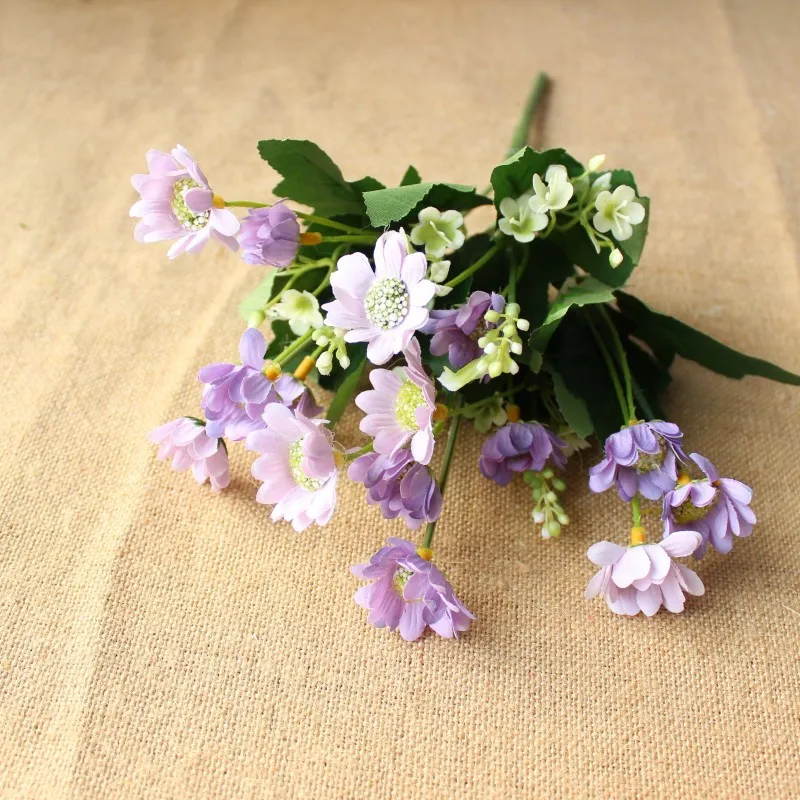 30cm Artificial small daisy Chrysanthemum silk Flower garden Wedding home Christmas decor Simulation Folwers - Цвет: purple