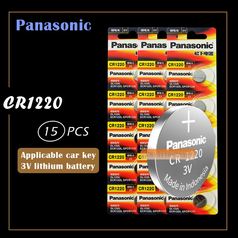 15 шт. Panasonic CR1220 кнопочные батареи для монет автомобильный пульт дистанционного