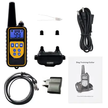 

800m Electric Dog Training Collar Pet Remote Control Waterproof Rechargeable with LCD Display for All Size Shock Vibration Sound