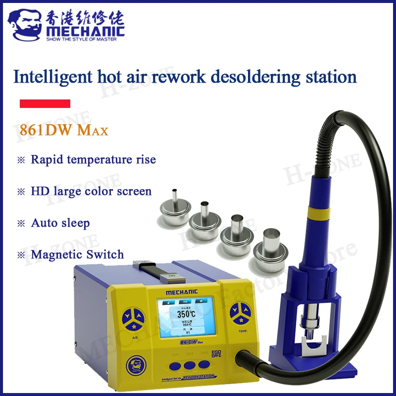 

MECHANIC 861DW max Soldering Station Hot Air Gun Rework For Motherboard Phone PCB 110V 220V Welding Desoldering Repair Tools