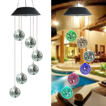 

Delicate Mosaic LED Solar Wind Chimes Light Color Change Outdoor Garden Yard Christmas Indoor Party Decorative Lamp