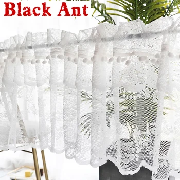 

American Lace Window Screen Short Curtain Bay Window Small Curtain Half Curtain Home Decoration Kitchen Partition DL-JD011#40