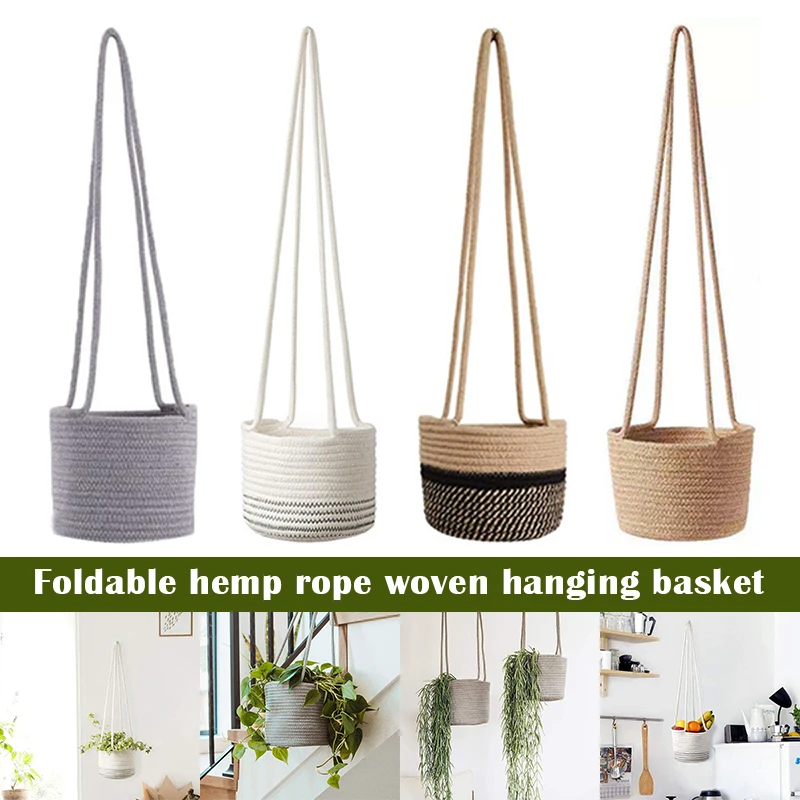 

Hand-Woven Versatile Indoor Plant Hanger Hanging Planter Basket for Decorative Use Kitchen Window Bedroom TN99