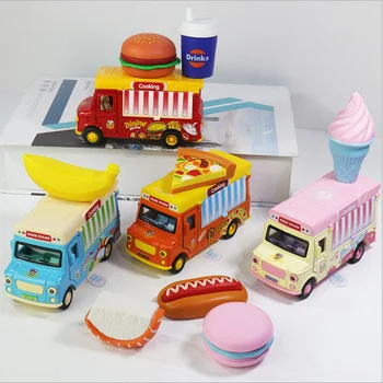 

1:36 Alloy Car Pull Back Diecast Model Toy Sound Light Collection Brinquedos Fast Food Car Vehicle Toys For Children Kids Gift