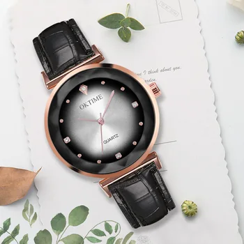 

Women Watch Round Dial Quartz Watch with Alloy/PU Leather Strap Business Watch for Women Girls A66