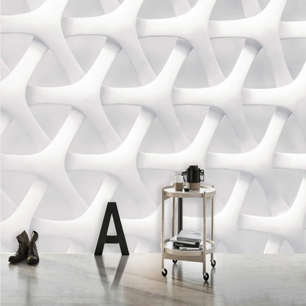 

Dropship Custom 3d Wallpaper White Modern Simple Abstract Geometric Graphic Background Wall Painting Mural Home Decoration