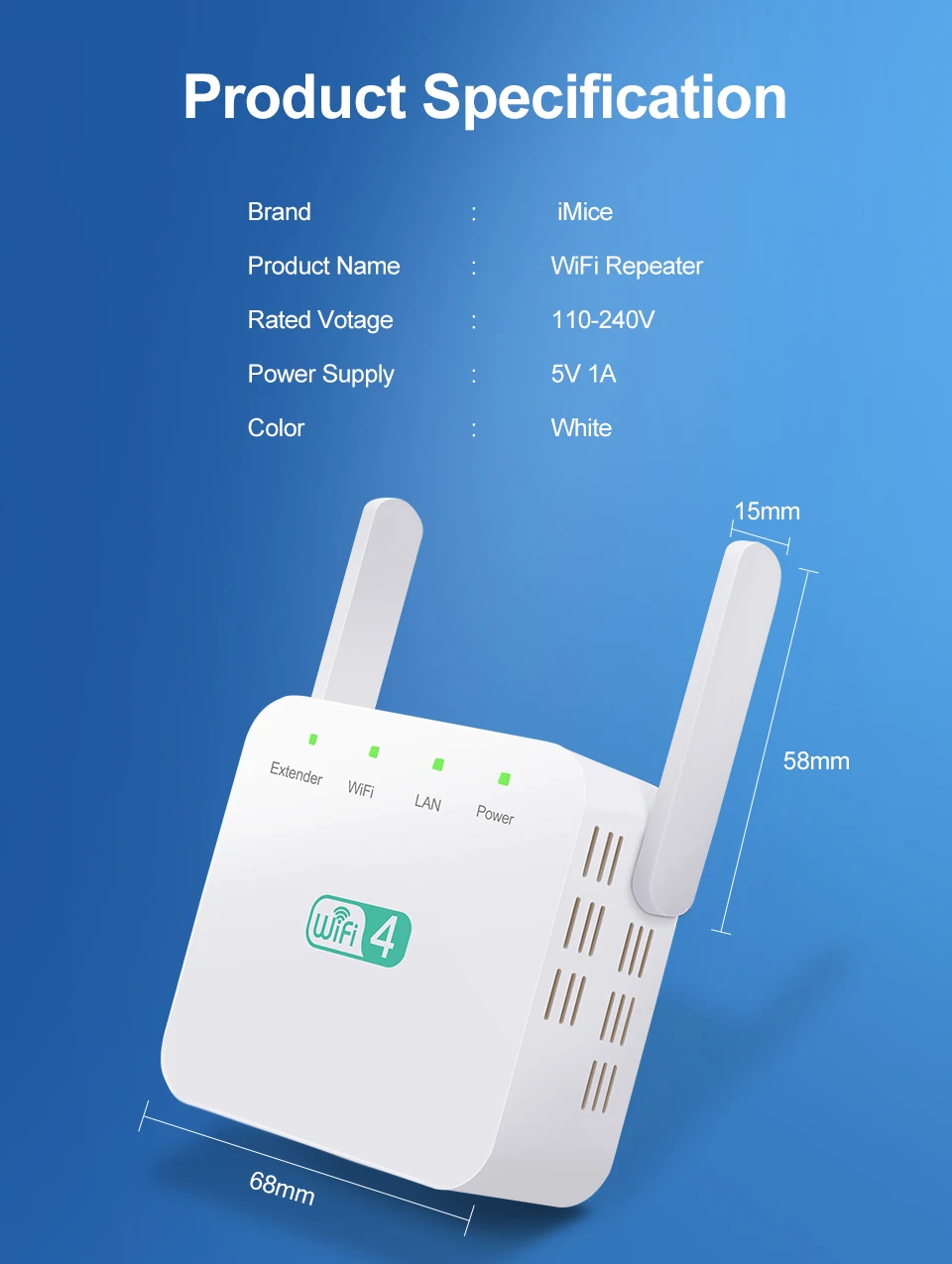 WiFi повторитель беспроводной WiFi усилитель 300 Мбит/с Wifi расширитель диапазона Wi-Fi длинный усилитель сигнала 2,4G Wi-Fi ультрабуст точка доступа