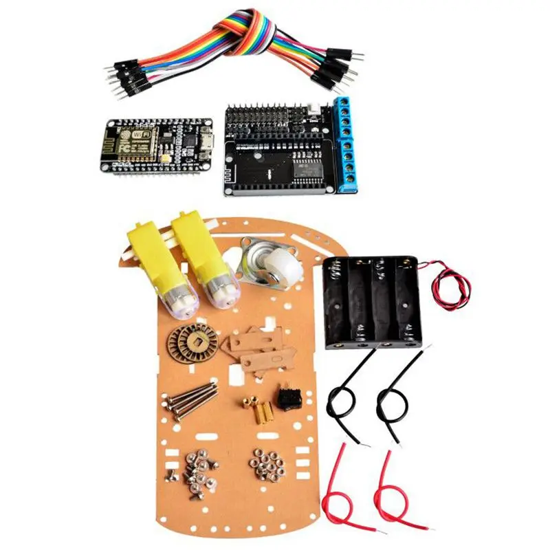 Умный автомобильный комплект ESP8266 WiFi управления Lua 2WD ESP NodeMCU умный автомобиль для Arduino