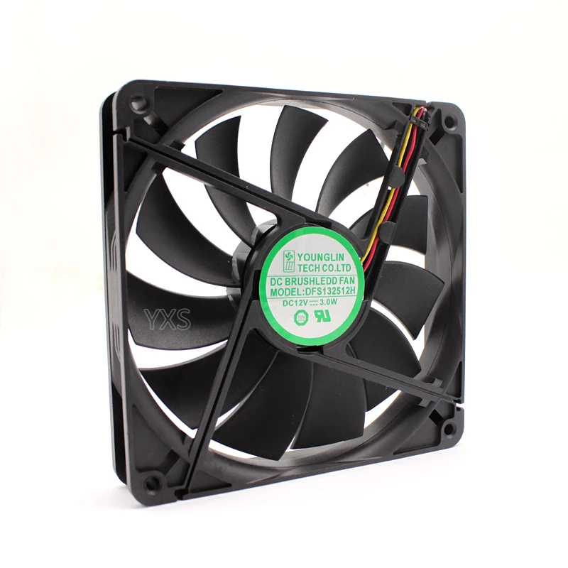 DFS132512H бесшумный шасси охлаждающий вентилятор DC 12V 3W 0.25A 2200 об/мин 13525 13,5 см 135*135*25 мм 2 провода