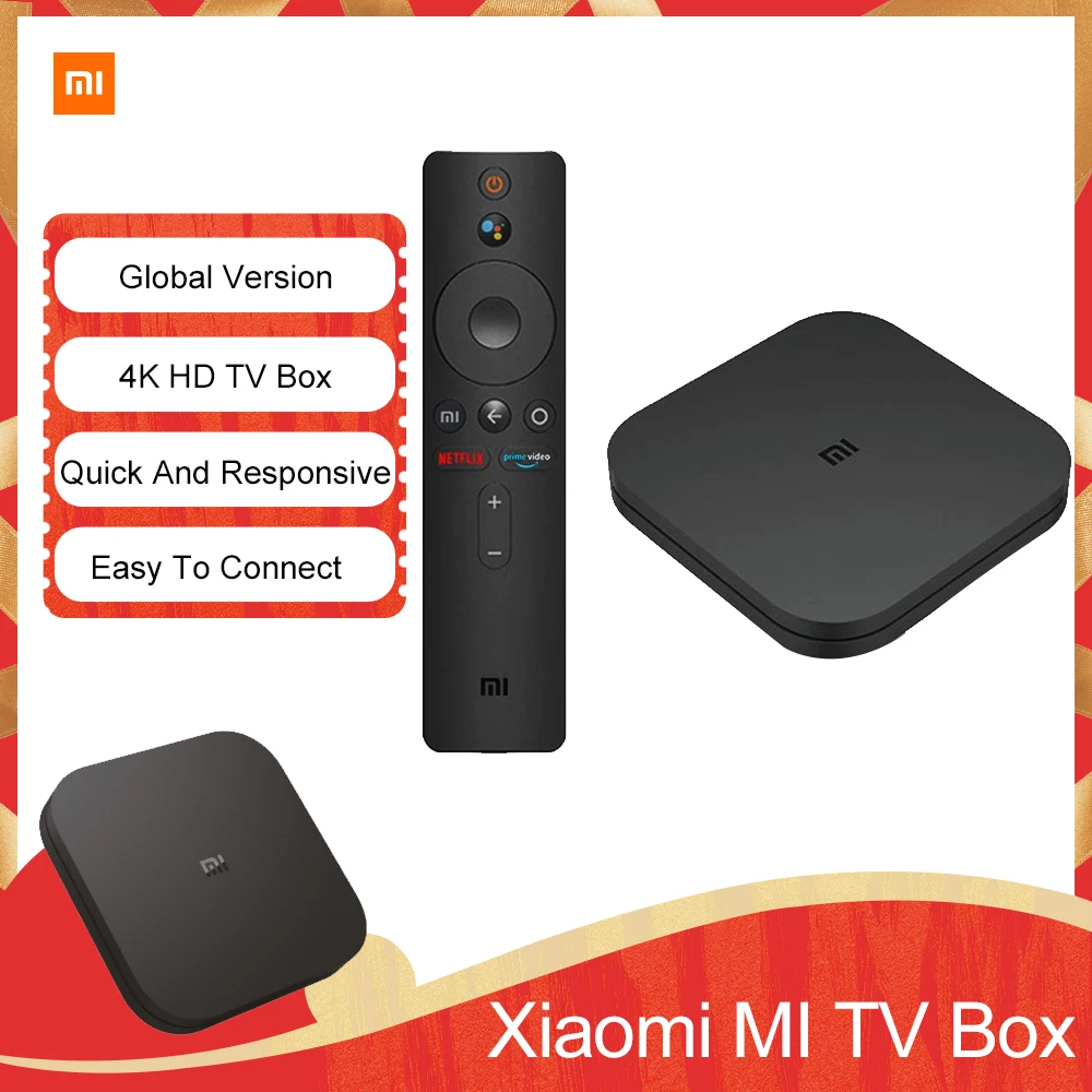 Глобальная версия Оригинальный Xiaomi Mi TV Box S 4K ТВ приставка Android потоковый медиа