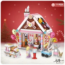 LOZ – Mini blocs de construction originaux pour enfants, jouets de bricolage, puzzle, maison de bonbons de noël, cadeau de noël pour filles, 1224