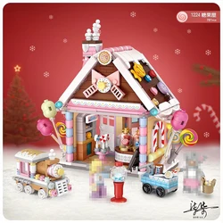 LOZ – Mini blocs de construction originaux pour enfants, jouets de bricolage, puzzle, maison de bonbons de noël, cadeau de noël pour filles, 1224 