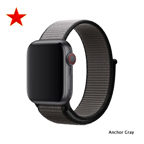 Нейлоновый ремешок для apple watch 5 4 band correa apple watch 44 мм 42 мм 40 мм 38 мм iwatch 5 4 3 2 1 цветной браслет - Цвет ремешка: Anchor Gray