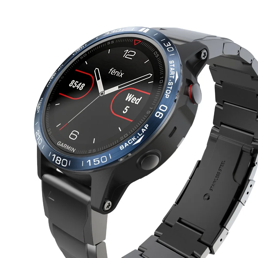 Ободок кольцо Крышка для Garmin Fenix 5 часы полированная нержавеющая сталь клейкая крышка защита от царапин кольцо