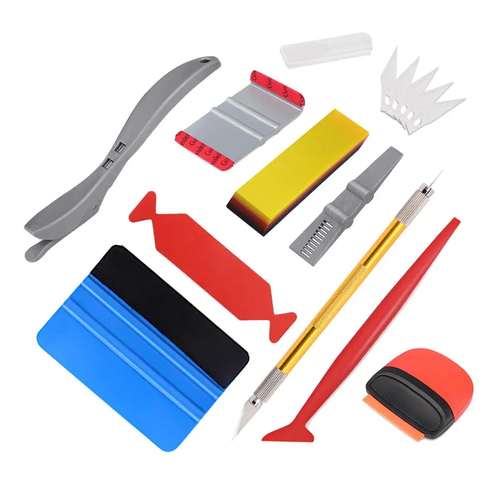 

EHDIS Window Tint Rubber Squeegee Water Blade Plastic Razor Scraper Wiper Car Vinyl Wrap Stikcer Knife Cutter Applicator Tool