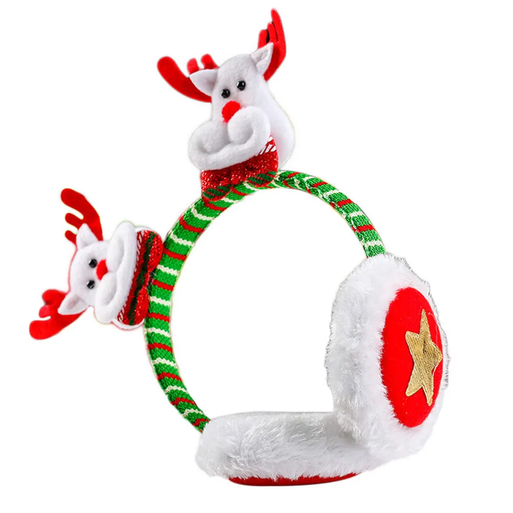 Winter Earmuffs Santa Claus Adults Christmas Gifts Keep Warm Comfort Supplies - Цвет: Мятно-зеленый