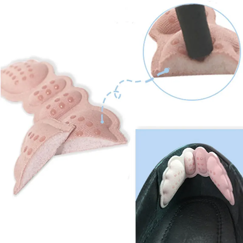 1 Pair Insoles for Shoes High Heels Butterfly Adjust Heel Liner Grips Protector Sticker Pain Relief Foot Care Insert Cushion
