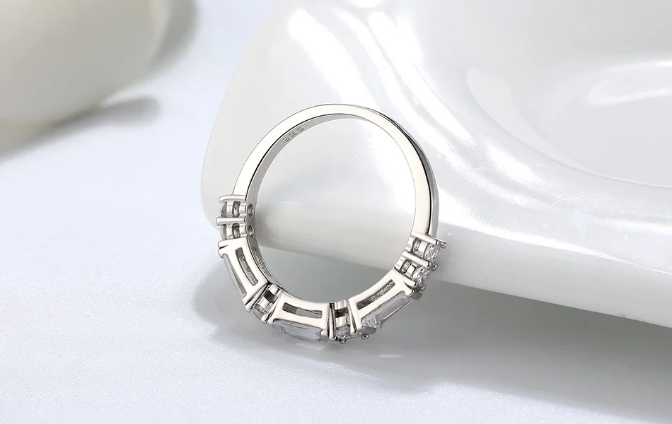 925 пробы серебряные кольца вечности для женщин ORSA JEWELS круглой формы изящный кубический циркон вечные обручальные кольца ювелирные изделия подарок SR183