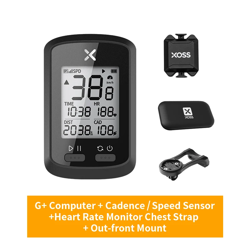 Combo 6 XOSS G+ gps велосипедный компьютер дорожный велосипед Водонепроницаемый IPX7 Bluetooth 4,0 ANT+ цифровой датчик частоты вращения Спидометр с фоновой подсветкой - Цвет: Combo 6