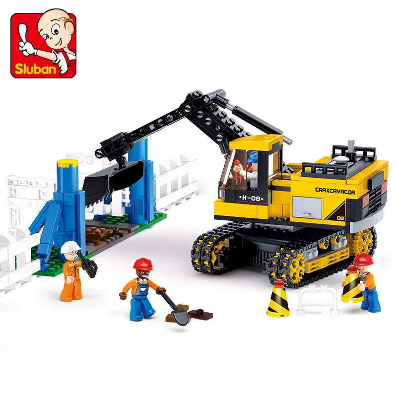 

Sluban 0551 614Pcs Inserted Blocks Engineering Excavator Child Assembling Toy Building Blocks Bricks Brinquedos Toys for kid