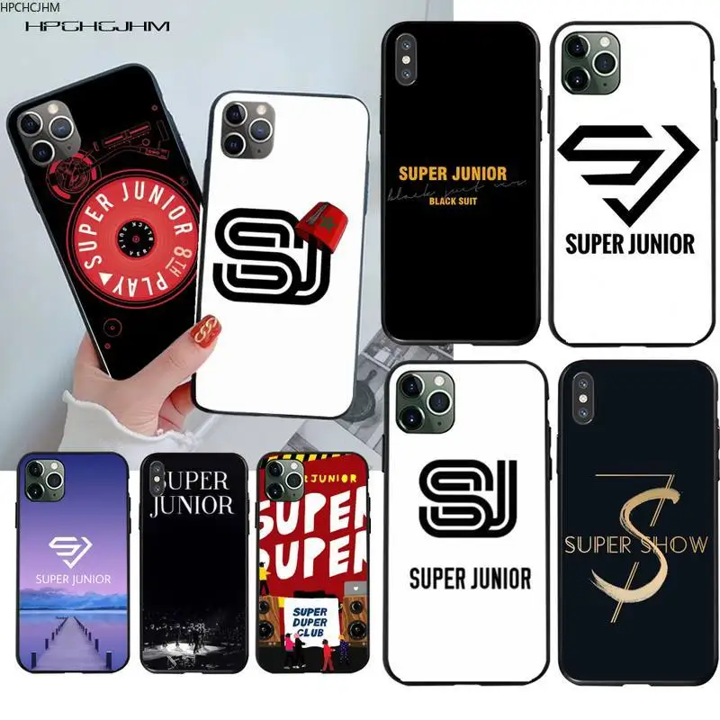 Черный чехол для телефона из ТПУ с логотипом super junior iPhone 11 pro XS MAX 8 7 6 6S Plus X 5S SE 2020 XR |