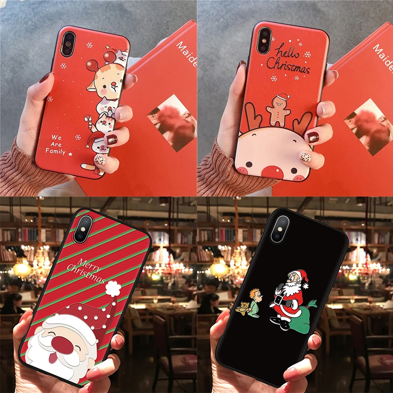 

Merry Christmas TPU 3D Emboss Cases For Xiaomi Mi Redmi K20 7A S2 5 Plus Note 4X 6A 5A 5X 6 7 Pro 9 6X 8 A2 Lite A1 CC9e F1 Case