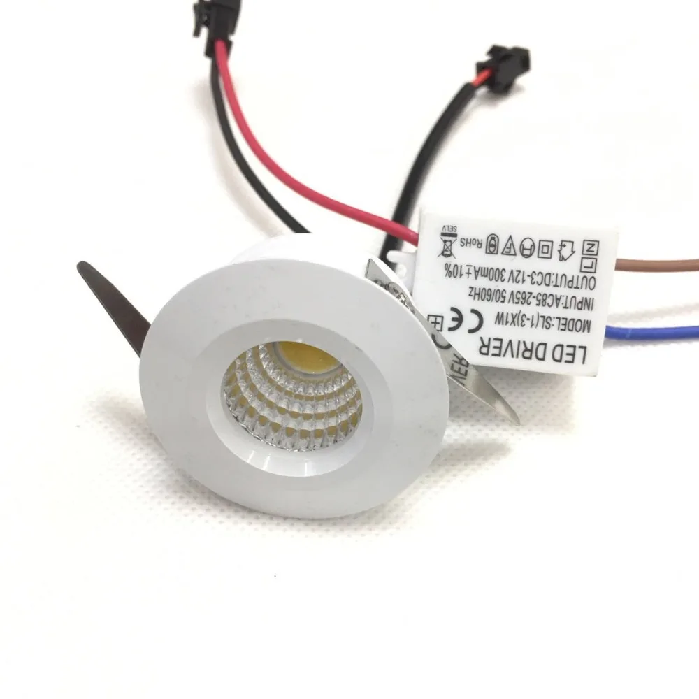 1 шт. Ac230v 3W Белый COB точечный регулируемый светодиодный светильник, энергосберегающий точечный домашний потолочный светильник, мини Встраиваемая лампа