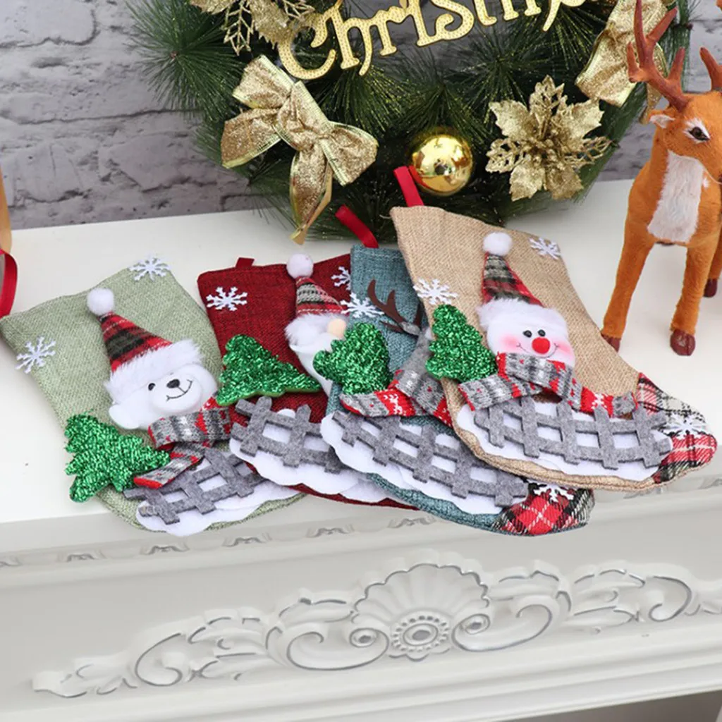Рождественские товары; Подарочный мешок для конфет; реквизит для украшения; носки со снеговиком и оленем Санта-Клауса; декор в виде снежинки; подвесные украшения на елку; F920