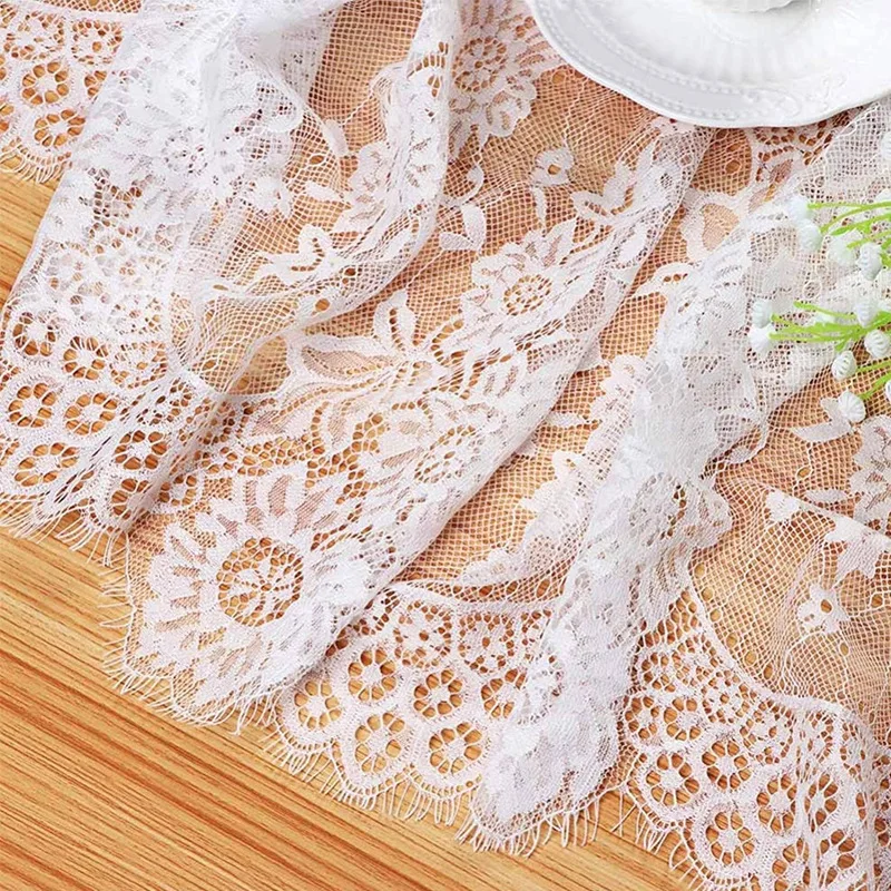 NEW lace eyelash flower Embroidery Christmas bed Table Runner flag cloth cover kitchen Wedding Table decoration and accessories