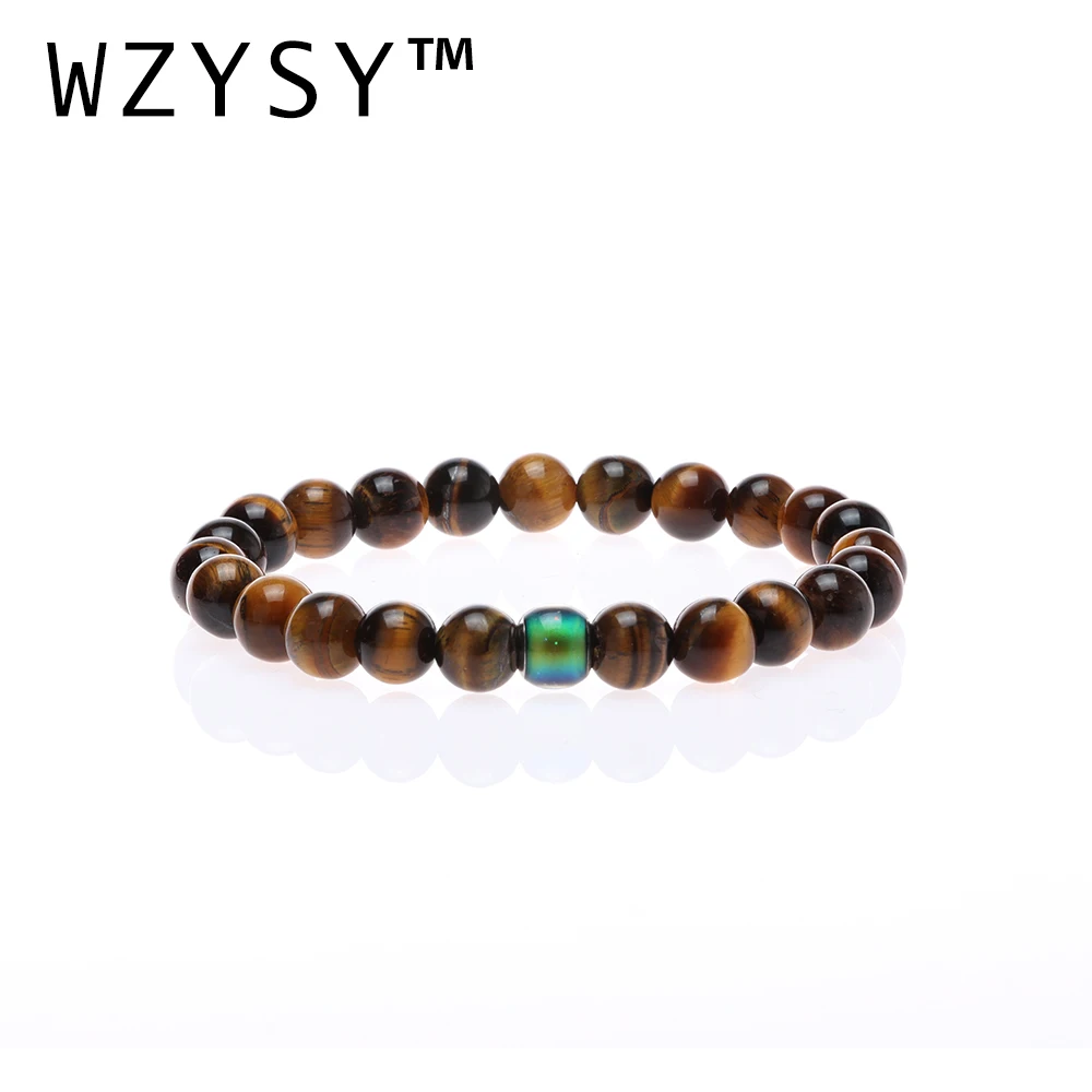 Черный вулканический ston тигровый глаз натуральный камень браслет для мужчин и